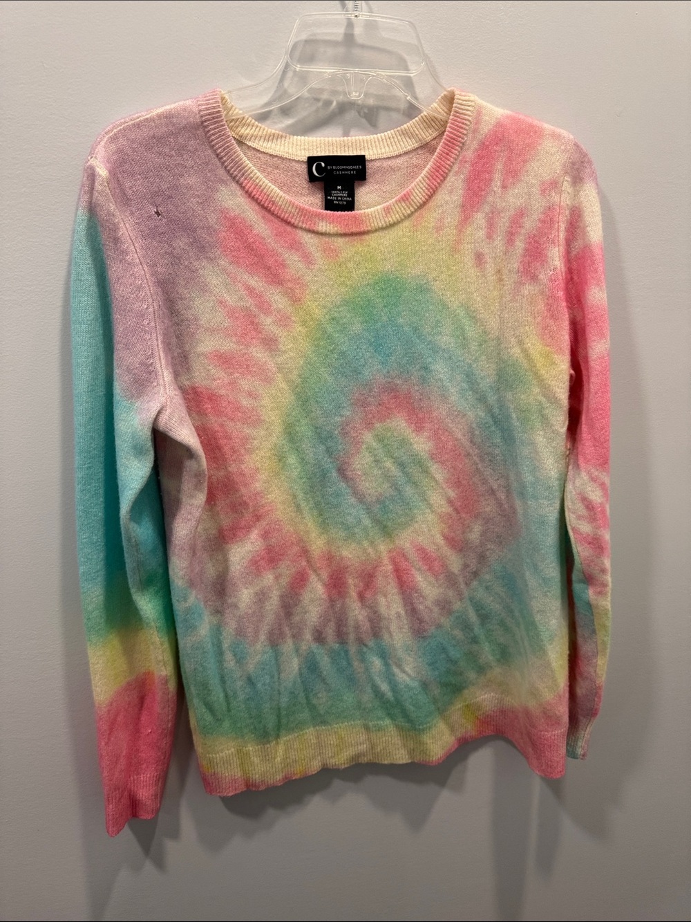 Bloomingdale's cashmere Pastel Tie-Dye Crewneck Sweater